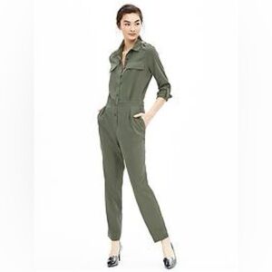 BANANA REPUBLIC FLIGHT JACKET GREEN JUMPSUIT COVERALLS